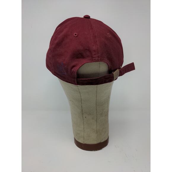 Newhattan Slideback OSFA Hat Red Hand Painted Flower Distressed Cap - Picture 7 of 10